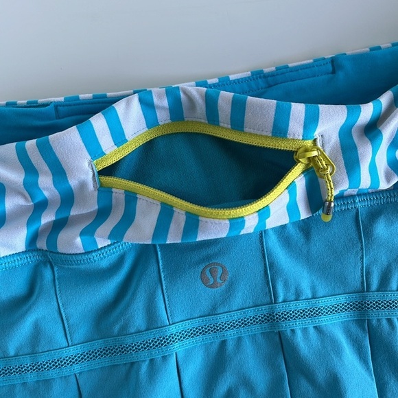 Lululemon Run Pace Setter Skirt Athletic Skort Spry Blue/Twin Stripe Spry Sz 10 - Picture 5 of 17